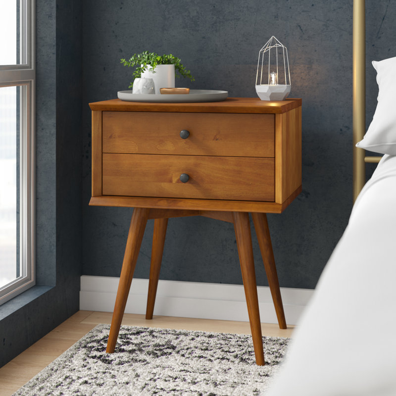 AllModern Grady 2 Drawer Solid Wood Nightstand & Reviews Wayfair